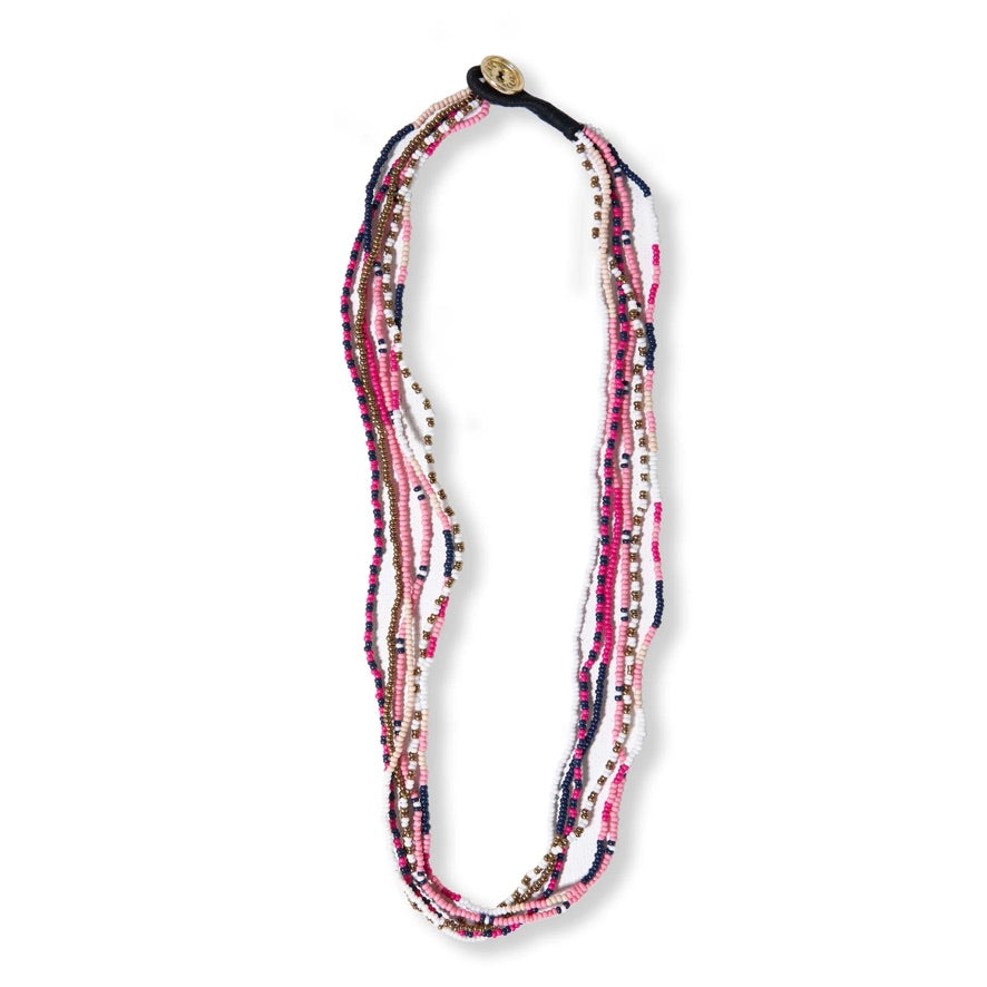 QUINN STRIPE AND COLOR BLOCK BEADED NECKLACE