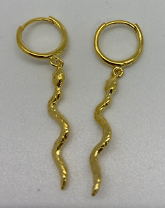 LONG SNAKE HOOP EARRINGS